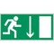 Pictogram 360 297 x 148mm polyester self-adhesive - emergency exit route